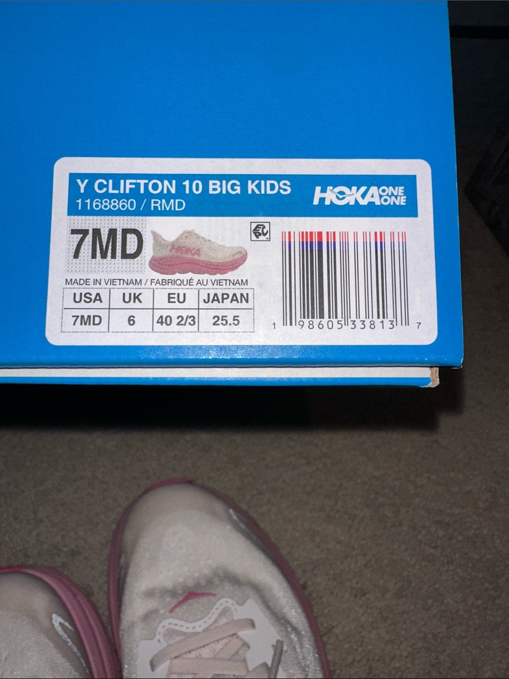 Hoka Clifton 10 Lightweight Rose Cream / Dried Rose Like New - Picture 5 of 6